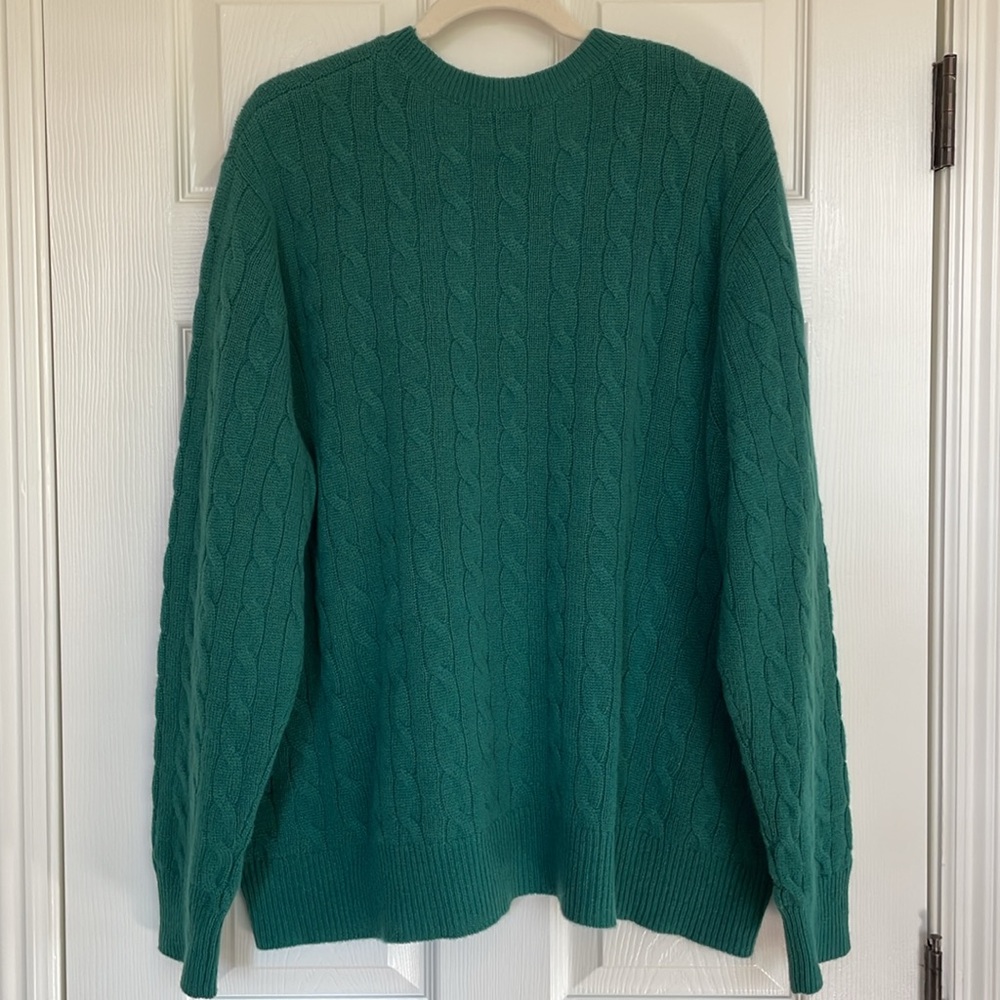 Vineyard Vines Green Longsleeve Cashmere Cable Knit Crewneck Sweater Women's 3X - Picture 5 of 7